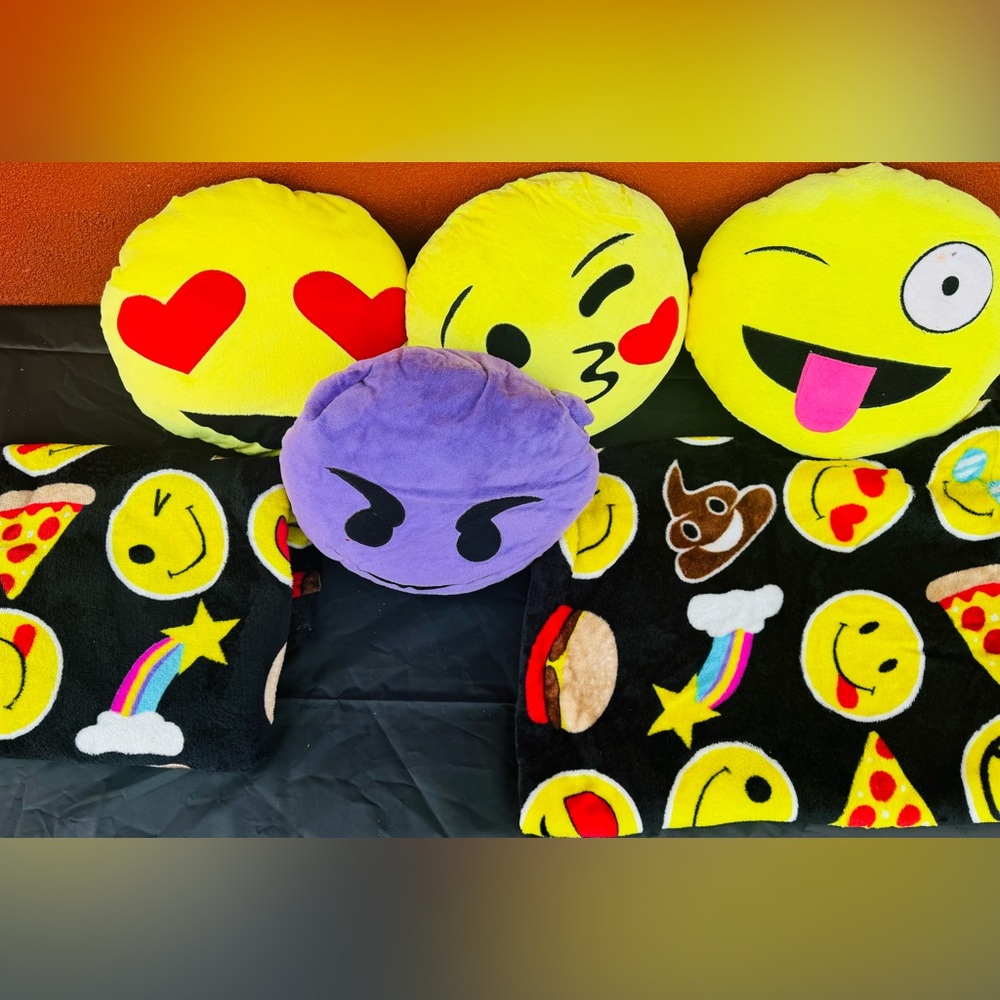 Emoji Plush Pillow Set Bundle